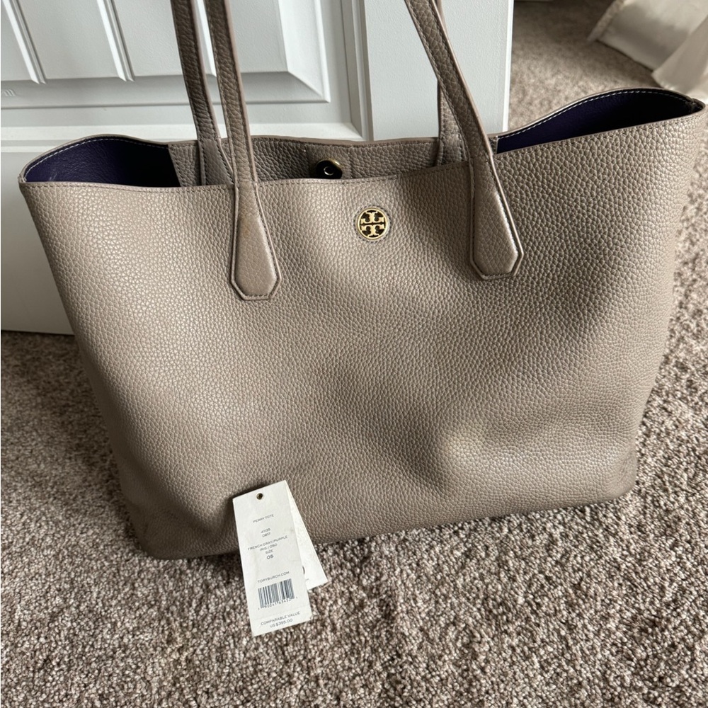 Tory Burch Taupe Leather Tote